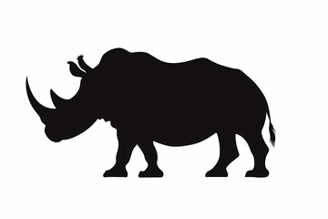 Obraz premium Rhino silhouette on white background vector design