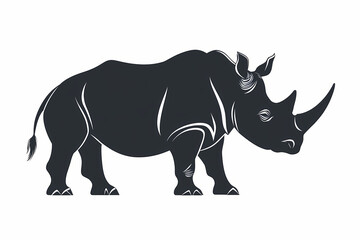 Fototapeta premium Rhino silhouette on white background vector design