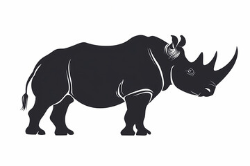 Fototapeta premium Rhino silhouette on white background vector design