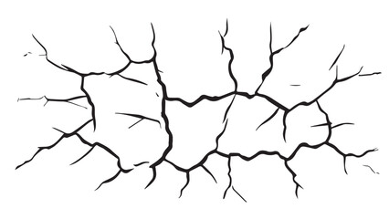 Cracked texture. Cracks texture for design. Abstract black cracks on white background. Structure of cracking.