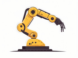 Robot arm industrial vector logo design