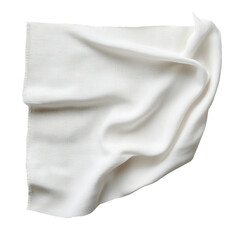 Fototapeta premium Elegant White Fabric Draped Gracefully on a white background.