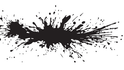 Black ink splash on white background. Ink splash texture. Ink spots. Ink drops. Ink splatter.