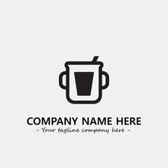 Cup illustration black and white for logo company vector image
