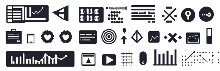 Flat Icons for Business, Analytics, and Web