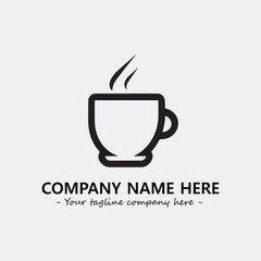 Cup illustration black and white for logo company vector image
