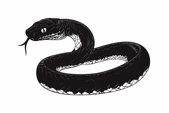 Snake silhouette on white background vector design
