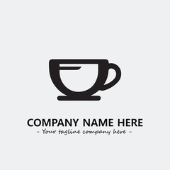 Cup illustration black and white for logo company vector image
