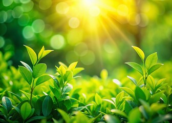 Obraz premium Lush Green Bokeh Background: Abstract Nature Photography