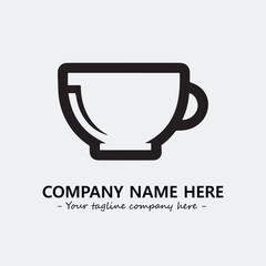 Cup illustration black and white for logo company vector image
