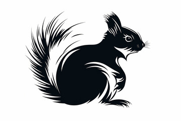 Obraz premium Squirrel silhouette on white background vector design