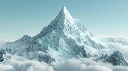 Majestic Snowy Peak Above the Clouds: A Breathtaking Mountain Vista