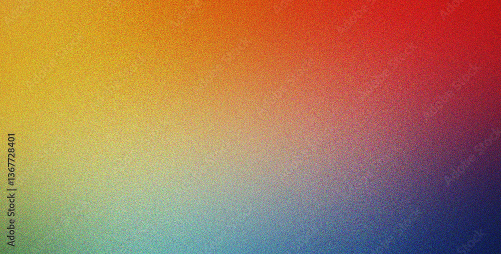 Poster minimalist background in yellow red cyan with soft and texture noise effect abstract, gradient, eleg