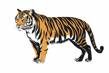 Obraz premium Tiger silhouette on white background vector design