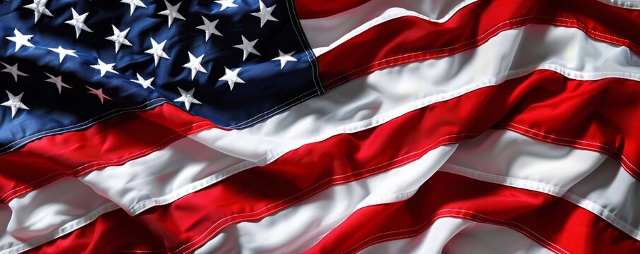 The american flag is waving in the wind, its stars and stripes a symbol of freedom and democracy - Powered by Adobe