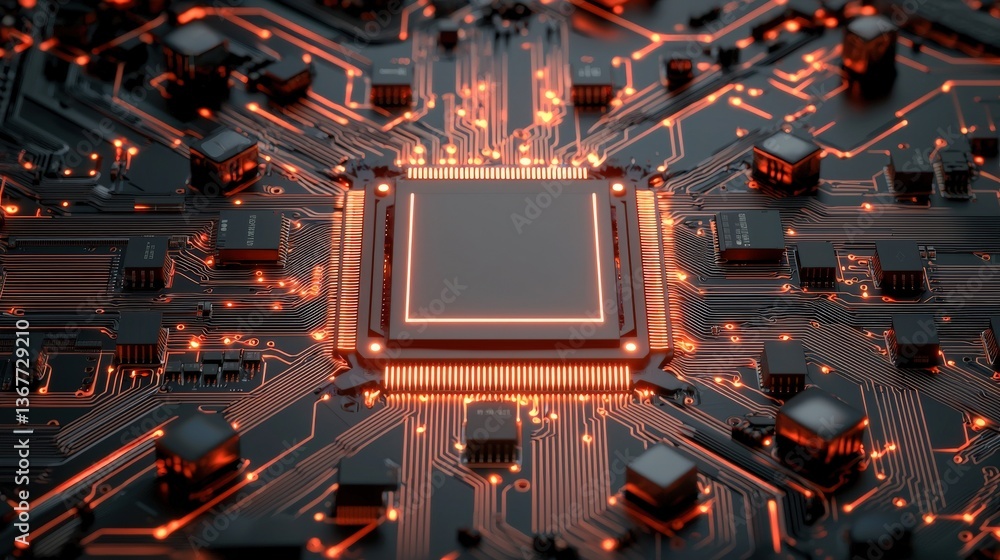 Aufkleber cyber security ransomware prevention concept. close-up of a modern microchip with intricate circuitr