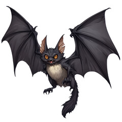 Obraz premium Mischievous Midnight Bat Creature with Transparent Background