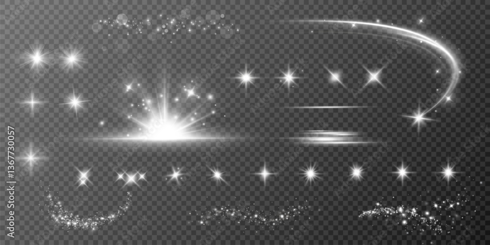 Fototapete Magic spiral with sparkles.White light effect.Glitter particles with lines.Swirl effect.Texture of cold winter wind. Holiday vector snowstorm. Christmas cold snowstorm effect.Light effect.	