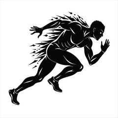 Fototapeta premium running and workout silhouette vector style