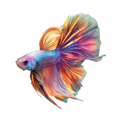 Fototapeta premium Radiant Betta Fish: A Splash of Color with Transparent Background