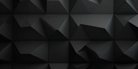 Black geometric background with a repeating pattern of triangles for design and graphic elements, dark gray wallpaper with a triangular texture. bokeh background