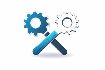 Wrench and gear vector logo design