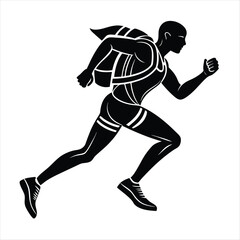 running and workout silhouette vector style