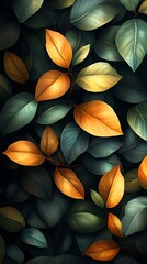 Dense Arrangement of Green and Vibrant Leaves