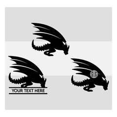 dragon svg, dragon, dragon, dental flying, dragons head, animal, dragons silhouette, dragons icon, dragons vector, winged dragon, winged dragon svg, dragons
Silhouette, Circle Monogram, Split Monogram