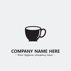 Cup illustration black and white for logo company vector image
