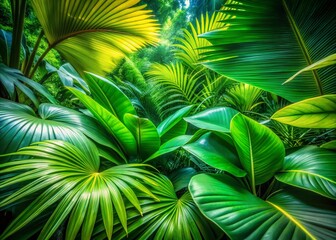 Lush South Florida Tropical Foliage, Long Exposure Plant Textures