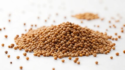 Pile of Mixed Peppercorns on White Surface for Culinary and Spice Photography  
