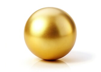 Obraz premium Aerial Drone Shot Golden Sphere, Isolated White Background, Luxury Product Photography, 3D Render, Golden Ball Image, Stock Photo