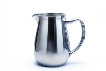 Elegant silver pitcher shines against a clean white backdrop, perfect for any dining setting isolated on transparent background