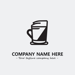 Cup illustration black and white for logo company vector image
