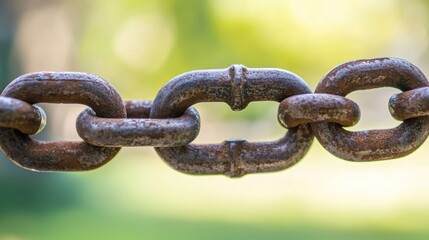 Fototapeta premium Rusty Chain Links Close-up Photography