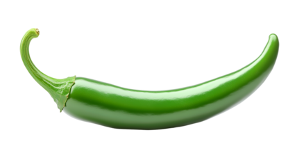 Green Chili Pepper PNG Isolated Transparent White Background Cut Out Object 4K HD Download