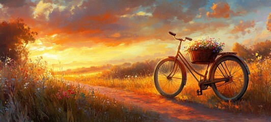 Golden Fields and Silent Roads, Bicycles with baskets