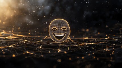 A laughing emoji in the center