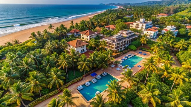 Luxurious Goa Hotel Aerial View: Tropical Paradise Resort