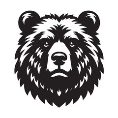 Bear silhouette black and white vector icon