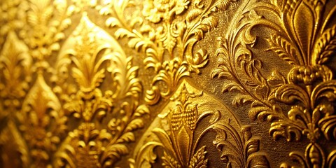 Luxurious Gold Wallpaper Texture: Close-Up Macro Photography
