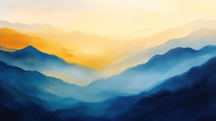 Sunrise Mountain Ranges, Misty Valley, Inspiring View