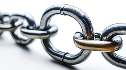 Obraz premium Close-up of Interlocking Metal Chain Links