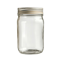 Clear Glass Jar with Metal Lid for Storage or Canning