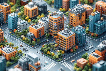 Obraz premium 3D Isometric Smart City of the Future