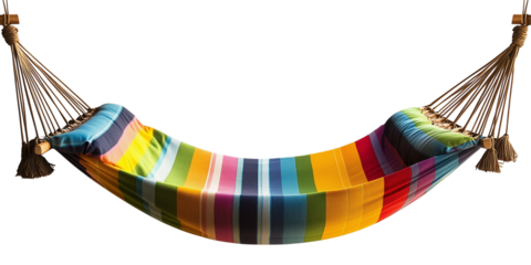 Colorful Hammock PNG Isolated Transparent White Background Cut Out Object 4K HD Download