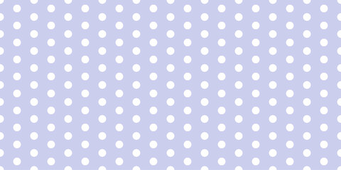 Soft lavender polka dot seamless pattern on a light pastel background. Ideal for baby showers, nursery decor, gift wrap, scrapbooking, and feminine textile prints. Vector format for versatile use. © Hasan_Sumon