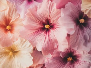 Pastel Floral Pattern: Soft Hues and Intricate Petal Details for Delicate Backgrounds and Artistic Compositions