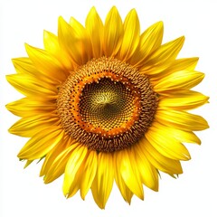 Fototapeta premium Vibrant sunflower, isolated on white